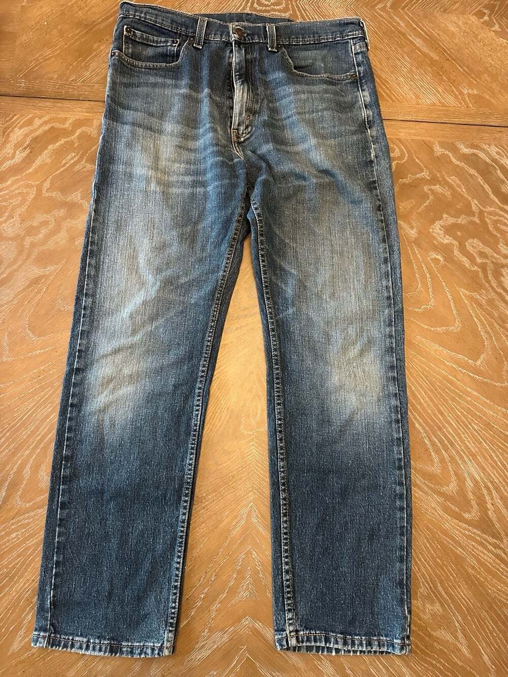 Levi's 505 Regular Fit Straight Leg Blue Denim Jeans W36 L32